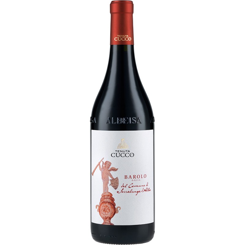 Red wine bottle Barolo DOCG del Comune di Serralunga d'Alba