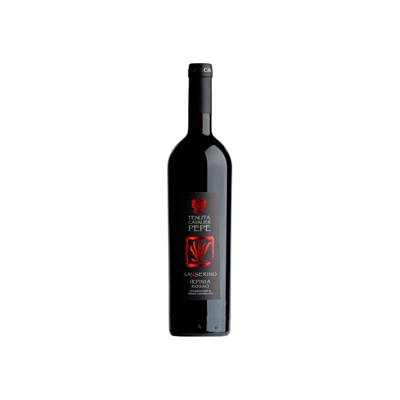 Red wine bottle Sanserino Irpinia Rosso DOC