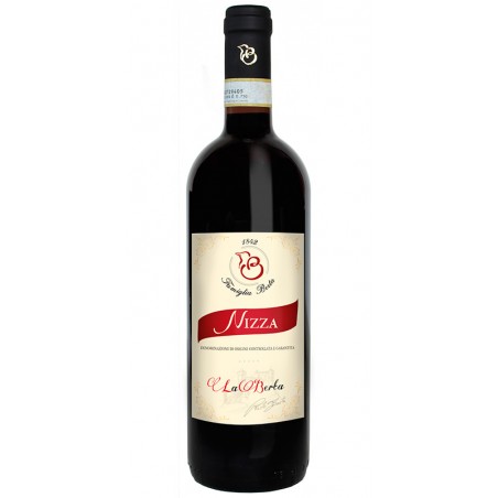 Red wine bottle Nizza DOCG La BERTA from Piemonte in Italy