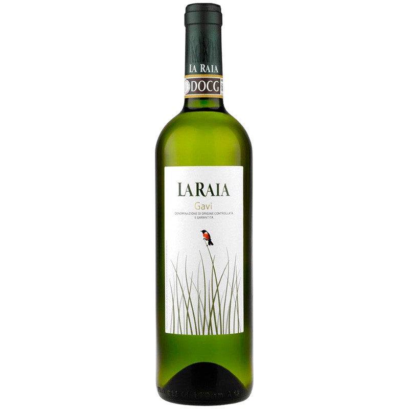 Italian white wine bottle Gavi DOCG Biodynamic Wine