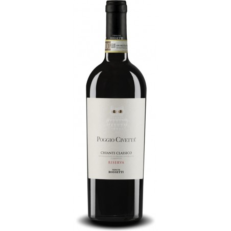 Italian red wine bottle Poggio Civeta one Chianti Classico DOCG Riserva from tuscany