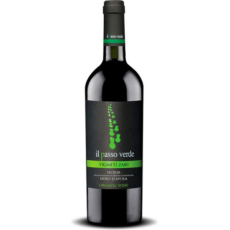 Italian red wine from the sicily Il Passo Verde with Nero d’Avola Sicilia DOP Organic Wine bottle