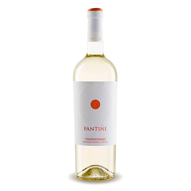 Italian white wine from abruzzo Fantini Chardonnay Terre di Chieti IGT bottle