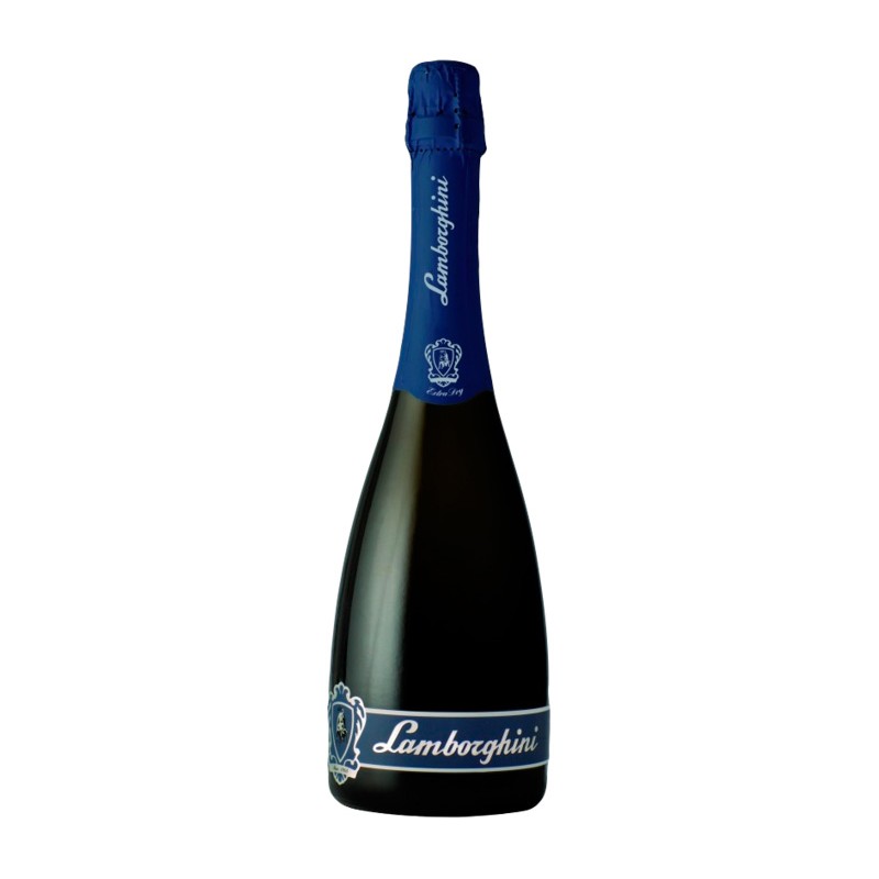 Lamborghini Extra Dry Prosecco DOC sparkling wine bottle